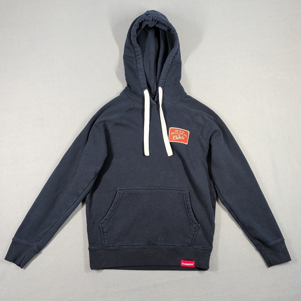 Trek Hoodie Men's XS Navy Blue Graphic CX Cup Battle Among the Cattle